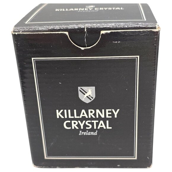 Killarney Crystal Ireland 22K Gold Trinket Dish w/ Emerald Heart Claddagh Accent - Picture 15 of 16